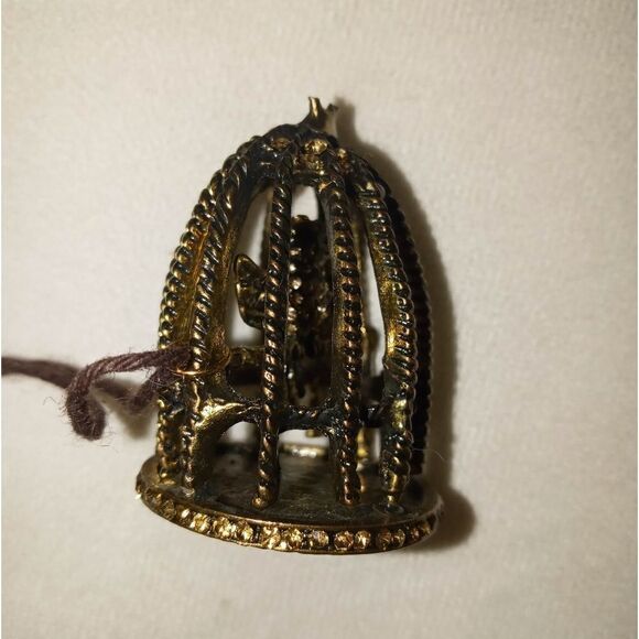 Vintage Rustic Bird/owl 🦉 charm in cage  necklace - Picture 4 of 9